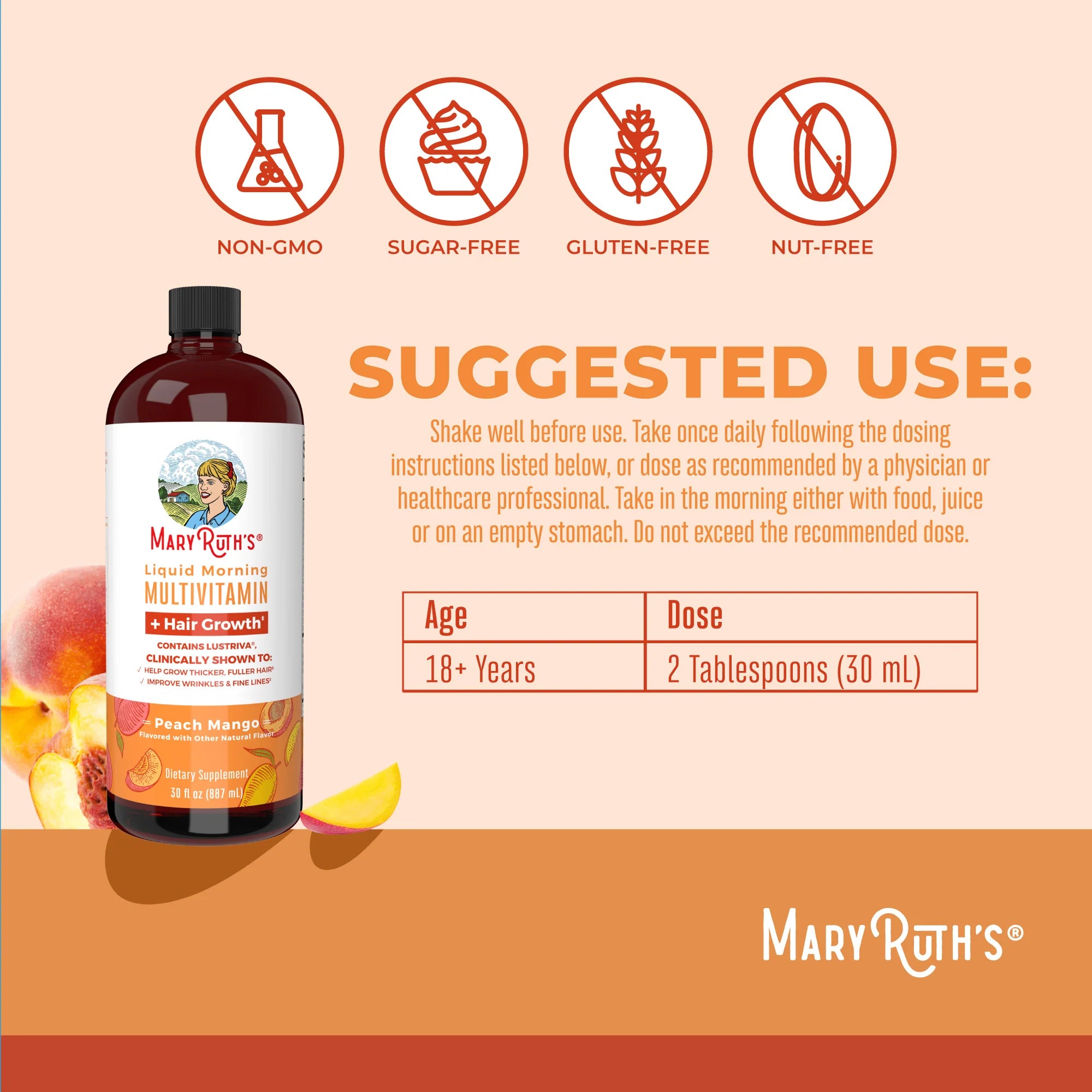MaryRuth's Liquid Morning Multivitamin + Hair Growth